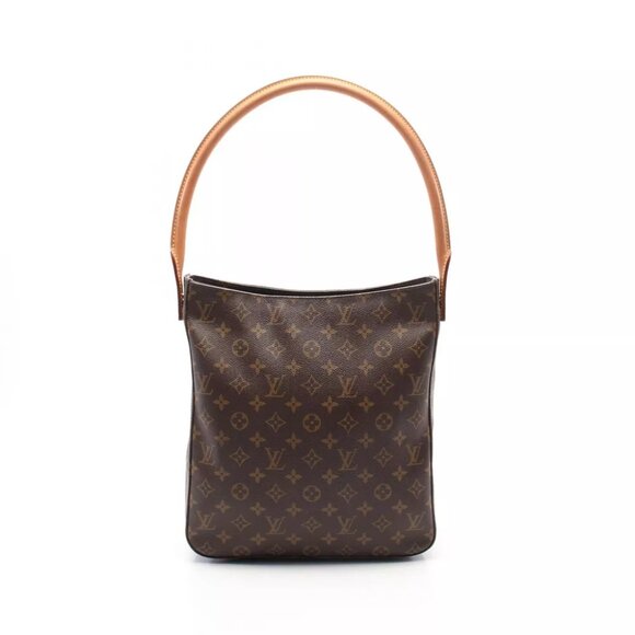 LOUIS VUITTON Looping GM Shoulder Bag M51145 Monogram canvas Brown Used Women LV - Picture 1 of 12